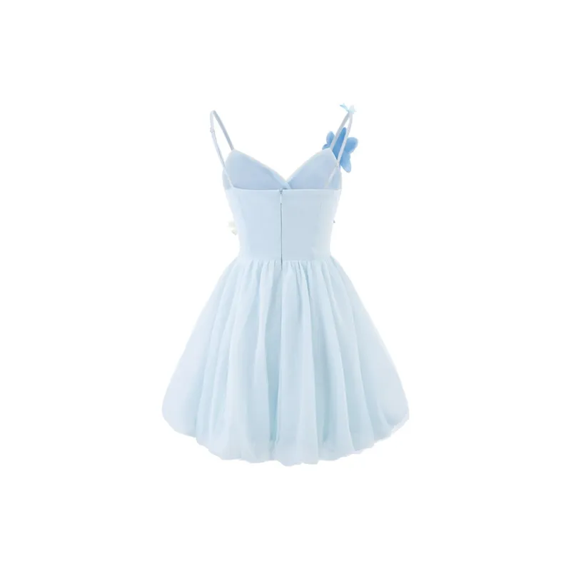 KUNZHUDAXIANG Slip Dress Women's Elegant Blue-1