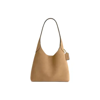 COACH Brooklyn Suede Tote Bag, Shopping Bag, Shoulder Bag Large Size Women's Sand
