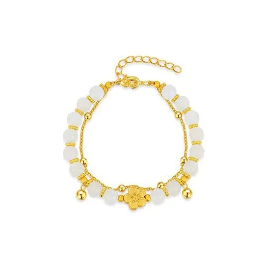 Andaozi Hetian Jade Bracelets Pale Greenish White Jade Women's-0