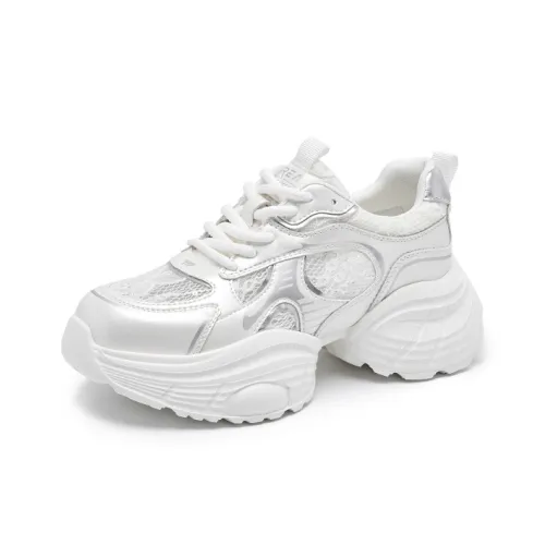 Xiangxiangli Wear Resistant Height Increasing Low Top Chunky Sneakers Women's