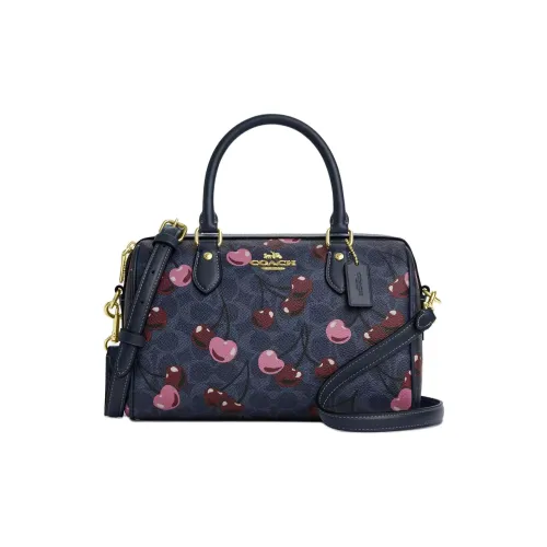 COACH Coated Canvas Shoulder Bag, Crossbody Bag, Handbag Airbag Medium Size Women's Navy