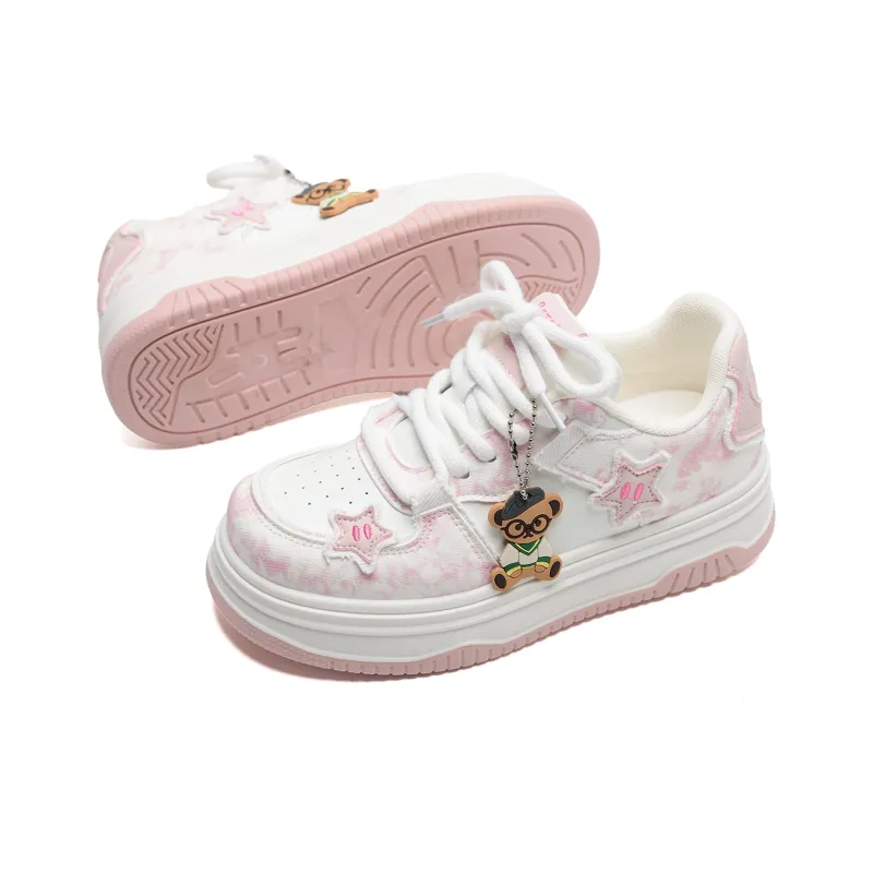 Teddy Bear Collection Slip Resistant Height Increasing Low Top Skateboard Shoes Women's-11