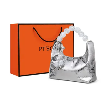PT'SON Cow Leather Shoulder Bag Crossbody Bag Handbag Chain Bag Regular Women's Silver