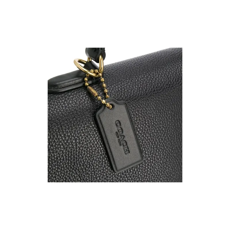 COACH Tabby Refined Leather With Pebbled Leather Shoulder Bag Crossbody Bag Handbag Large Size Women's Black-4