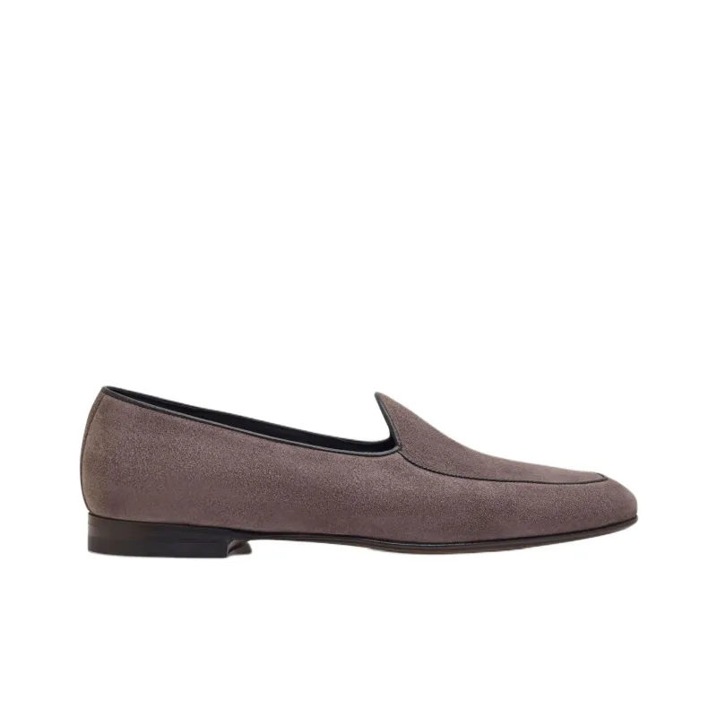 MANOLO BLAHNIK Modena Loafers Men's Gray Brown-1