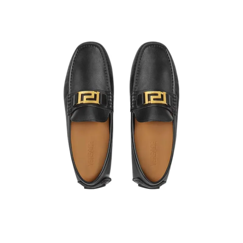 FANSIZHE Greca Loafers Men's Black-3