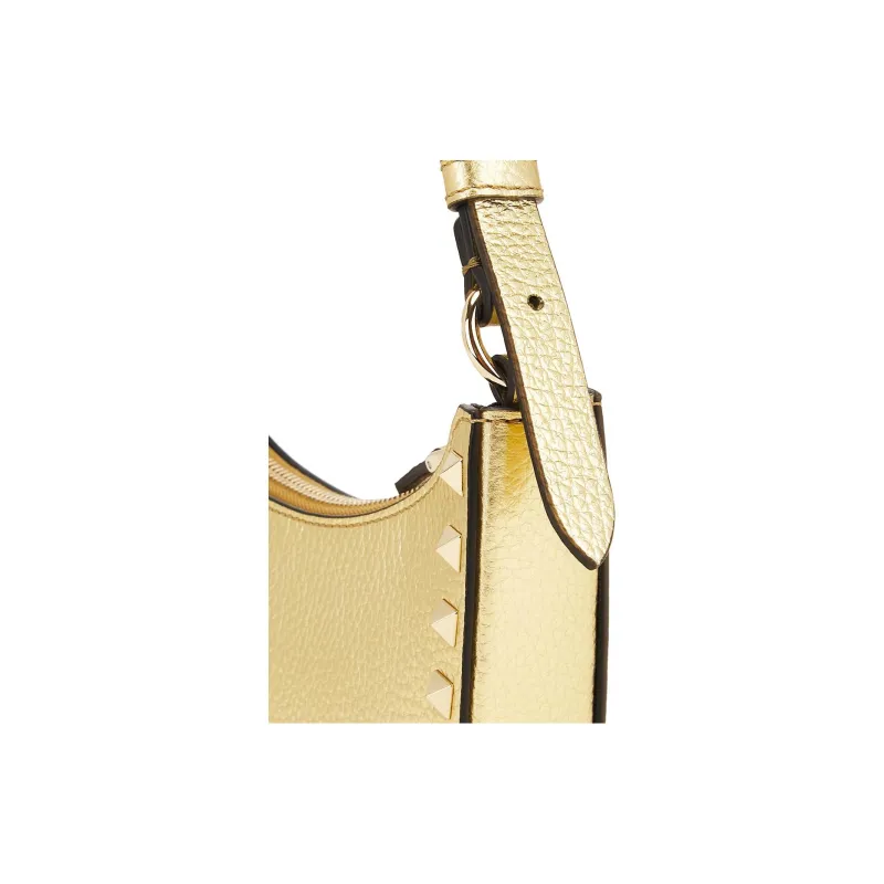 Valentino Rockstud Calfskin Shoulder Bag Mini Women's Gold-4
