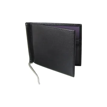 ETTINGER Leather Handbag Wallet Men's Black & Purple