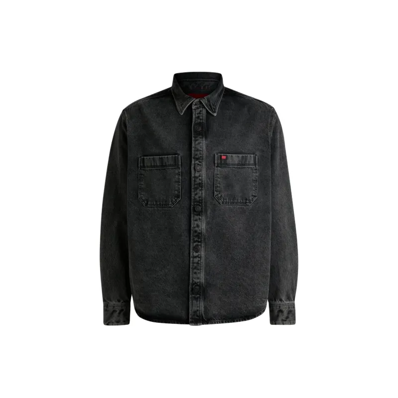 HUGO BOSS Patch Pockets Oversized Denim Shirt-0