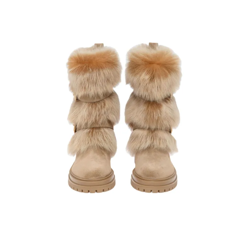 GIANVITO ROSSI Maverick Ankle Boots 4cm Women's Light Brown-3