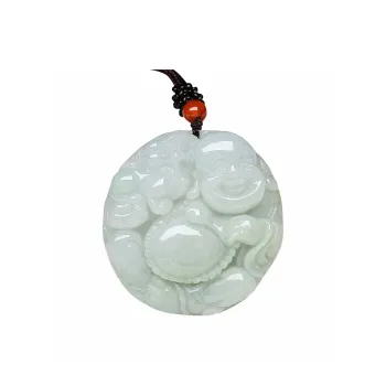 Cuiya Golden Building Bean Type Jadeite Necklaces Unisex