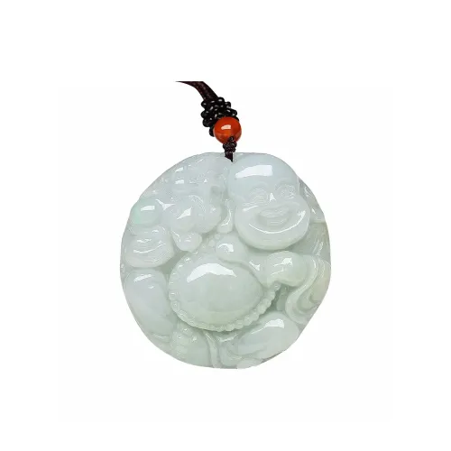Cuiya Golden Building Bean Type Jadeite Necklaces Unisex