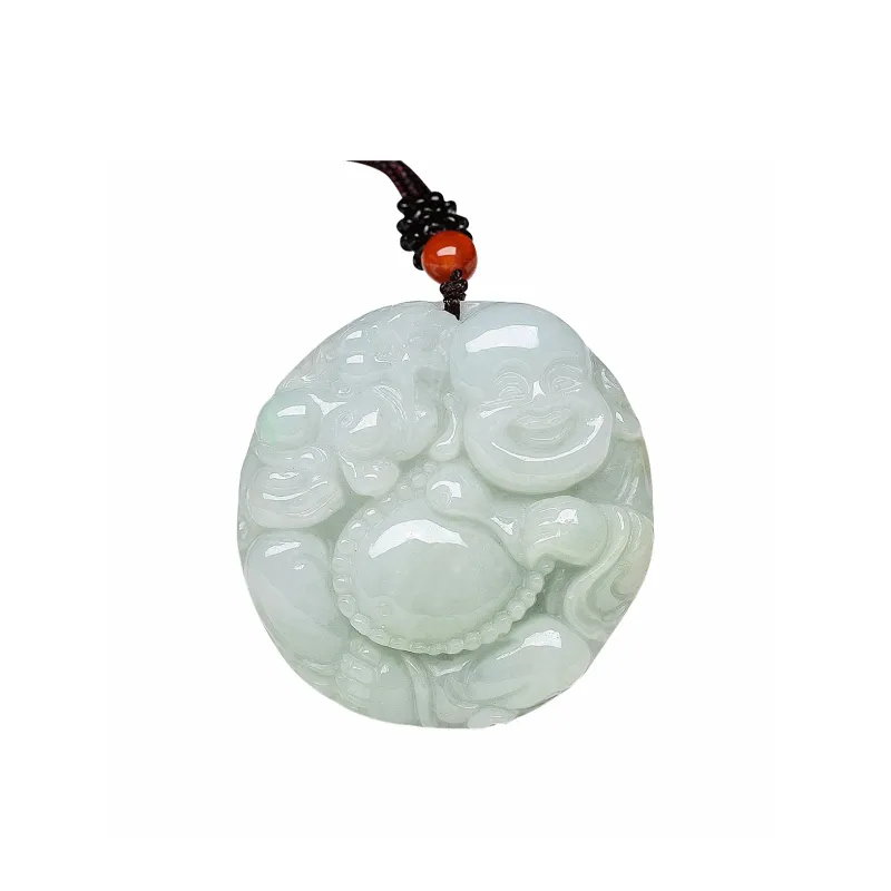 Cuiya Golden Building Bean Type Jadeite Necklaces Unisex-0