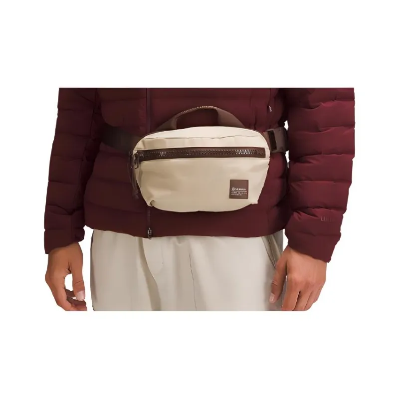 Lululemon Waterproof Nylon Fabric Sling Bag, Fanny Pack Unisex Trench & Brown & Earth Tone-4