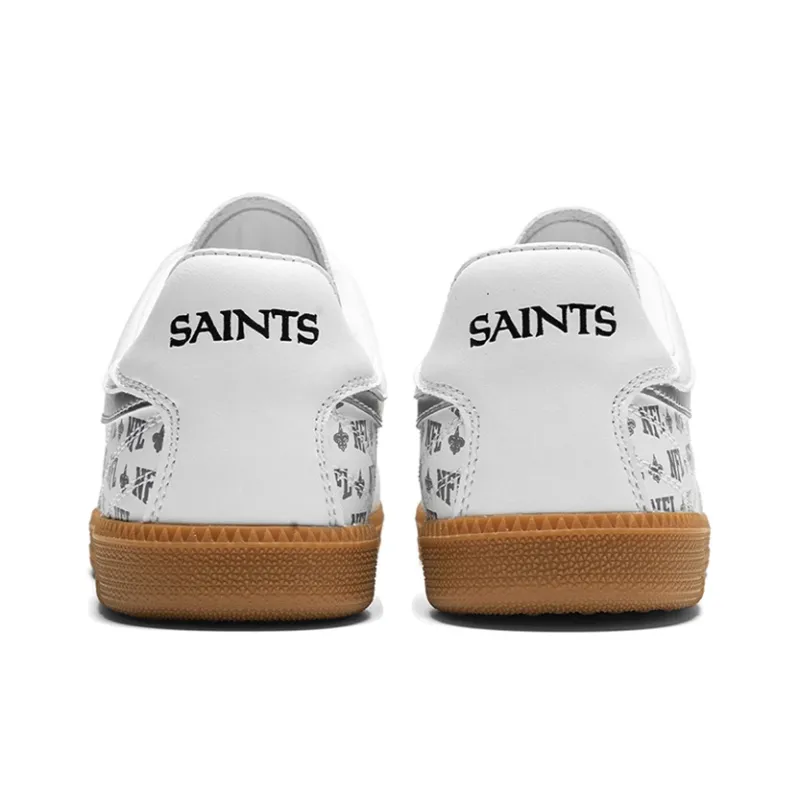 NFL Training Classic New Orleans Saints Low Top Skateboard Shoes Unisex White Black-4