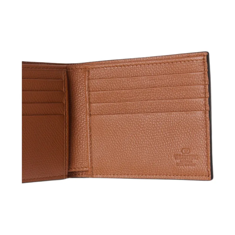 Valentino Vlogo Calfskin Wallet Men's Saddle Brown-4
