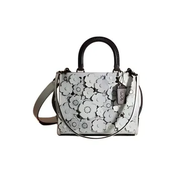 COACH Rogue Glove Tanned Leather Tote Bag Shopping Bag Handbag Shoulder Bag Medium Size Women's Light Blue