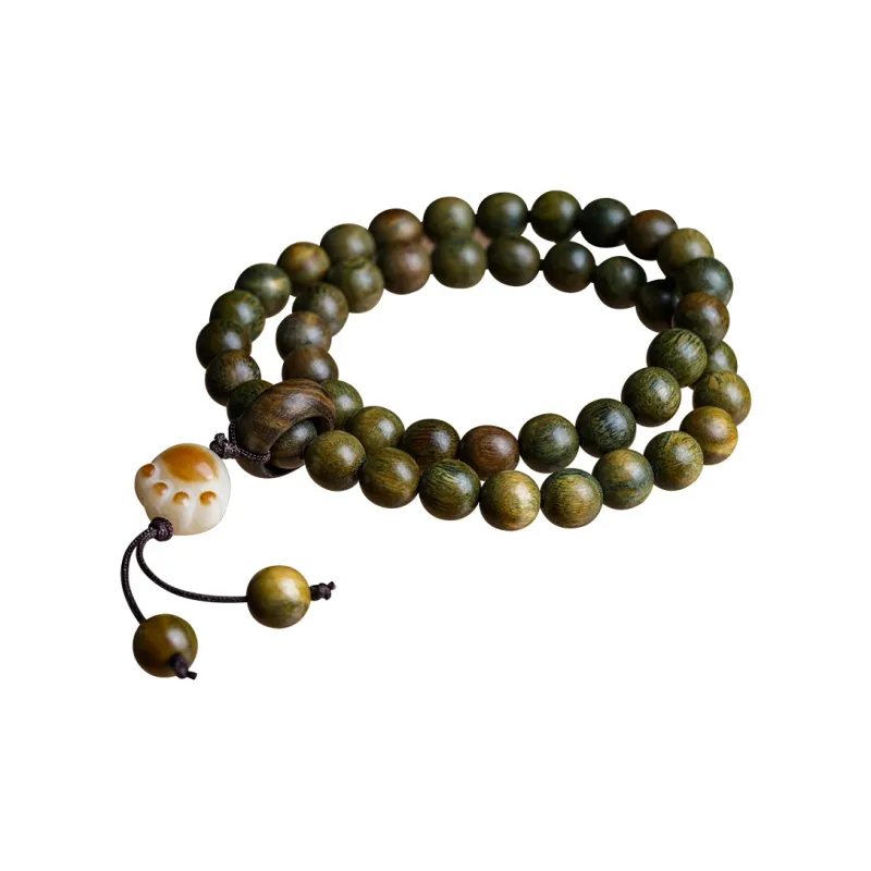 GUMUJIANG Green Sandalwood Wooden Bracelets Unisex-0