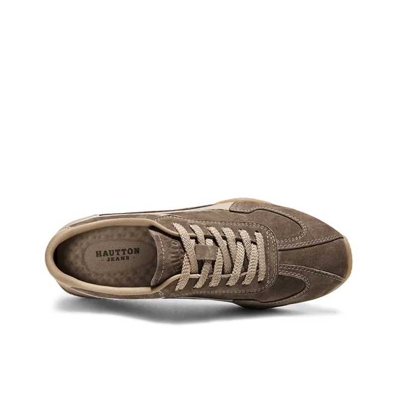 Hautton Low Top Skateboard Shoes Men's Light Coffee-3