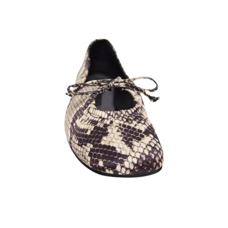 ZARA Casual Single Shoes 1cm Women's Snakeskin Print-4