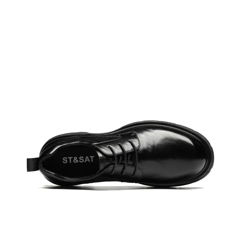 ST&SAT Fashion Genuine Leather Men's Versatile Casual Shoes-2
