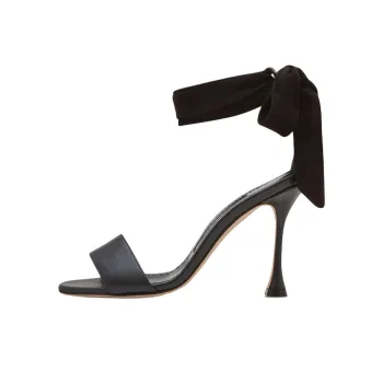MANOLO BLAHNIK CHASTANA Strap Sandals 10.5cm Women's Black