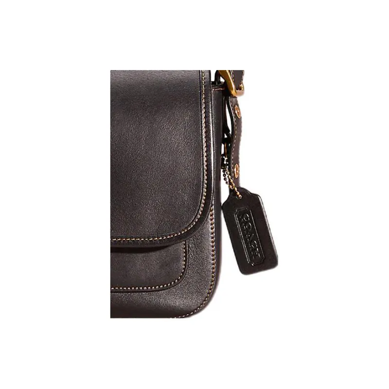 COACH Rambler Glove Tanning Messenger Bag Shoulder Bag Crossbody Bag Small Size Women's Black-2