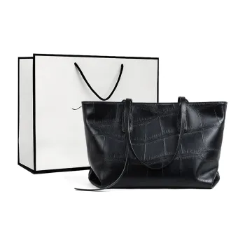 MILLIE'S Cow Leather Shoulder Bag Tote Shopping Bag Regular Women's Black/Dark Brown
