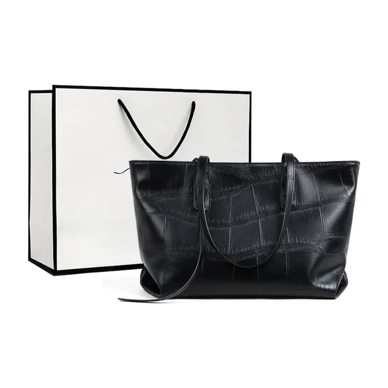MILLIE'S Cow Leather Shoulder Bag Tote Shopping Bag Regular Women's Black/Dark Brown-0