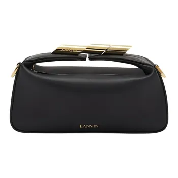 Lanvin Calfskin Shoulder Bag Crossbody Bag Handbag Women's Black