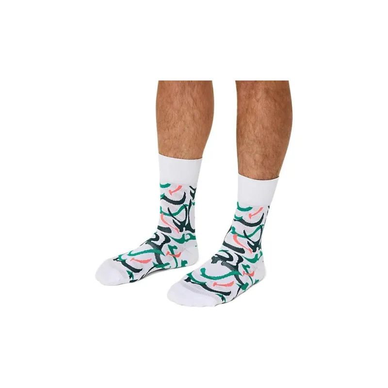 Asics Mid Calf Socks Unisex 1 Pack Bright White Rainy Lake-2