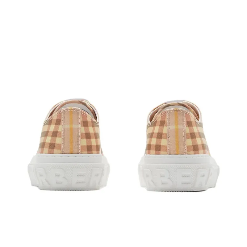 Burberry Low-Top Skateboard Shoes Women's Beige-3