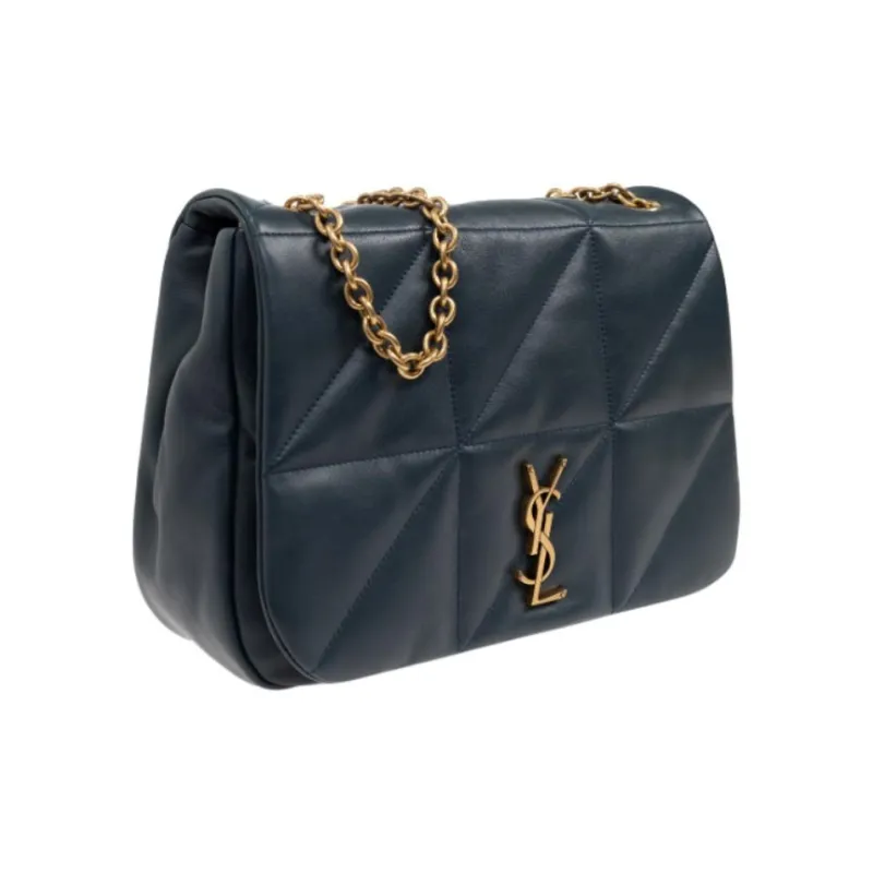 SAINT LAURENT Jamie Lambskin Shoulder Bag Medium Size Women's Marine Blue-1