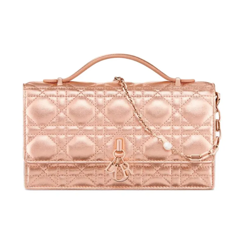 DIOR My Dior Calfskin Shoulder Bag Crossbody Bag Handbag Mini Women's Metallic-0
