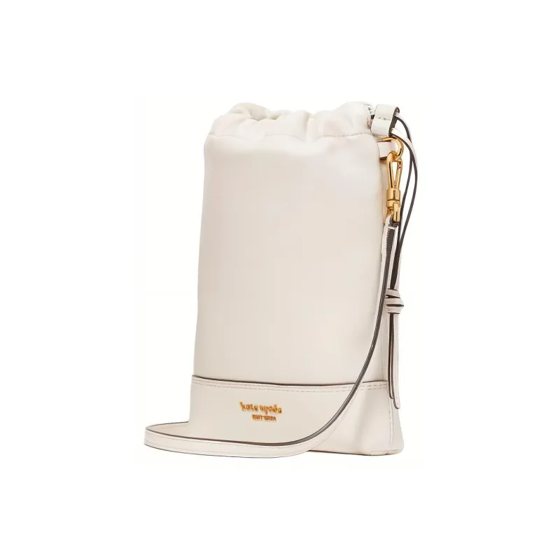 Kate Spade Nappa Leather Bucket Bag Cell Phone Pouch Shoulder Bag Crossbody Bag Women's Sheepskin In Paper Color-1