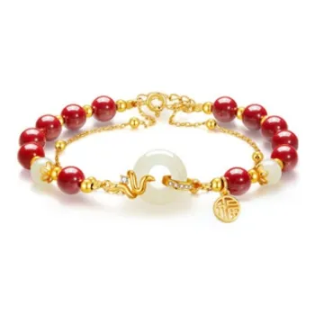 Andaozi Hetian Jade Bracelets Pale Greenish White Jade Women's