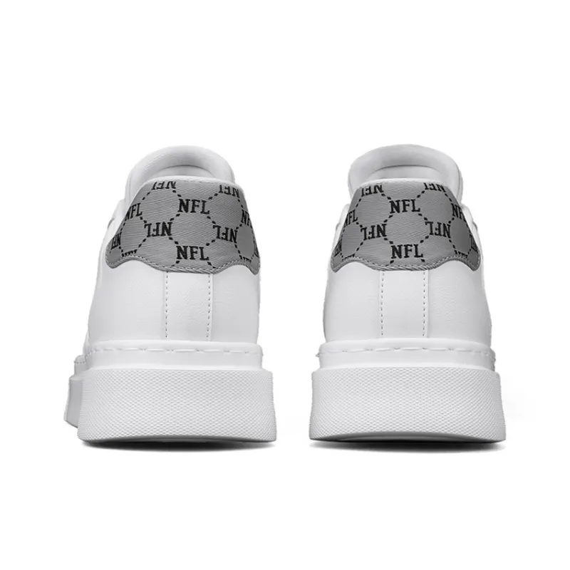 NFL New Orleans Saints Coverage Slip Resistant Height Increasing Low Top Skateboard Shoes Men's White Gray-3