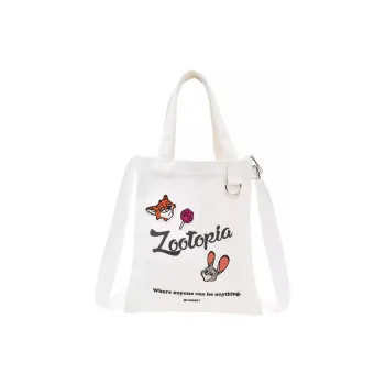 Disney Polyester Tote Bag Shopping Bag Shoulder Bag Crossbody Bag Handbag Small Size Women's White