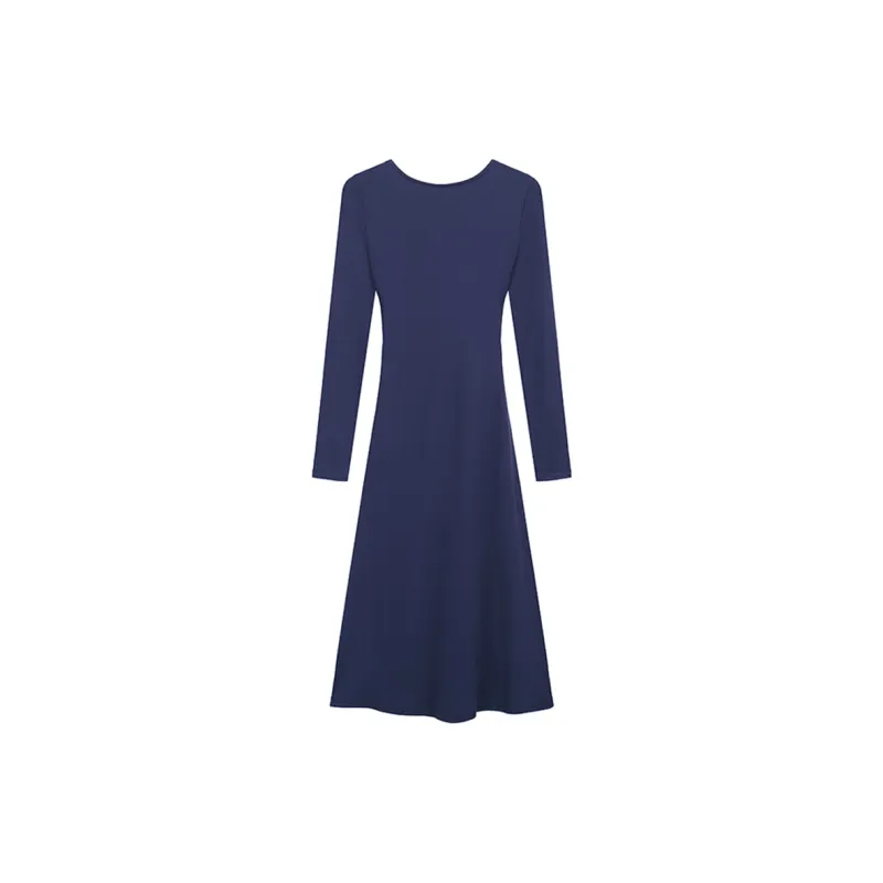 AFGGD Long-Sleeved Dresses Women's Blue-1
