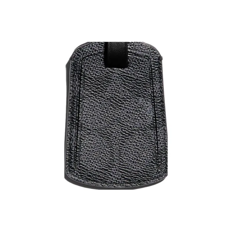 COACH Luggage Tag Canvas With Cow Leather Luggage Label Bag Accessory Men's Black-2