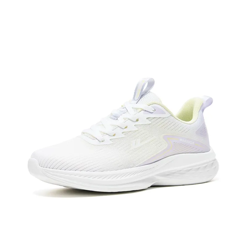 Warrior Anti-Slip And Wear-Resistant Rebound Low-Top Casual Running Shoes Women's White Purple-1