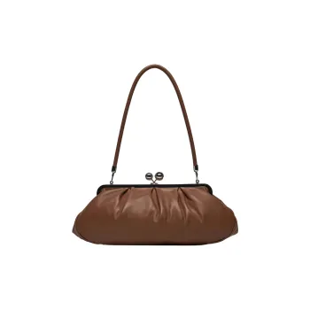 WEEKEND MaxMara Natural Leather Shoulder Bag Small Size Women's Brown