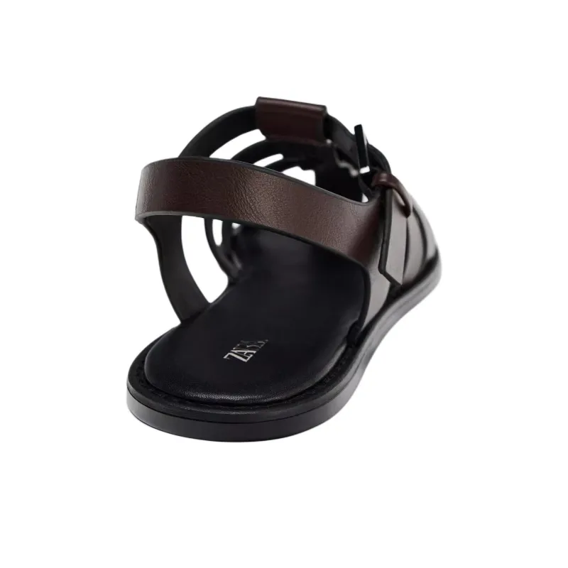 ZARA Roman Sandals 1.5cm Women's Brown-4