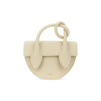 YUZEFI Calfskin Shoulder Bag, Crossbody Bag, Handbag Mini Women's Light Yellow