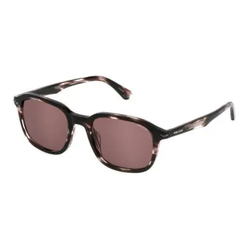 Police Acetate Square Sunglasses Men's Brown