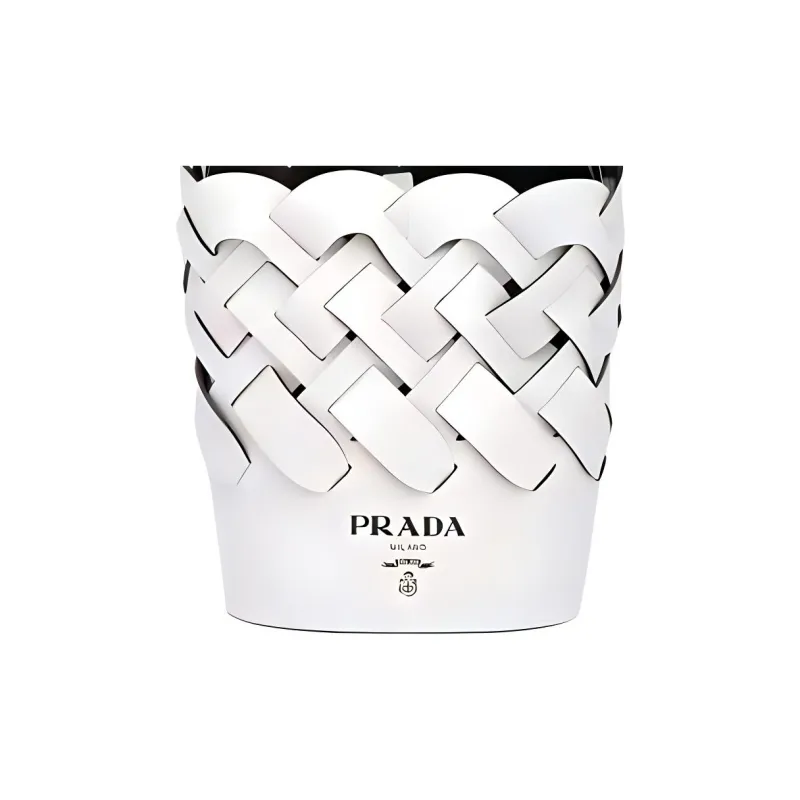 PRADA Leather Bucket Bags Handbags Women's White-2