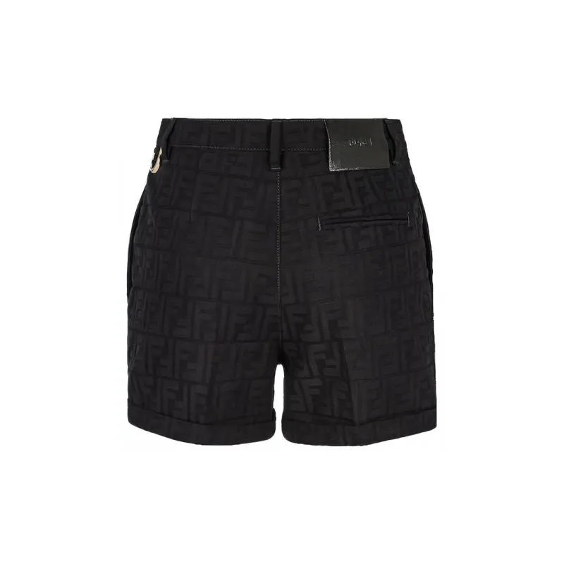 FENDI Jacquard FF motif Denim Shorts-1