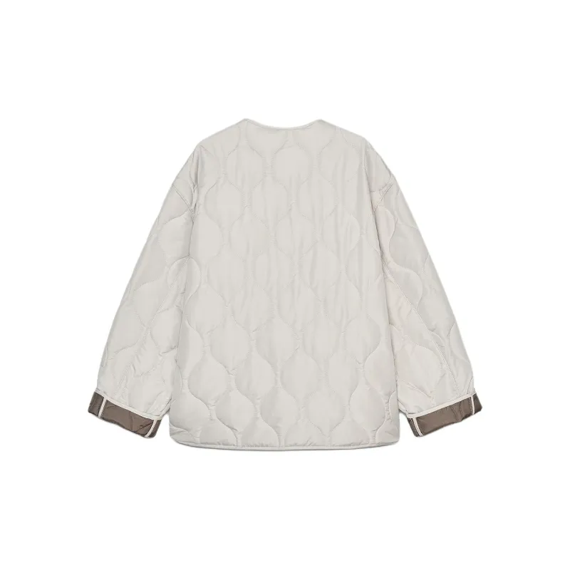 ZARA Puffer Jacket Women's Raw White-1