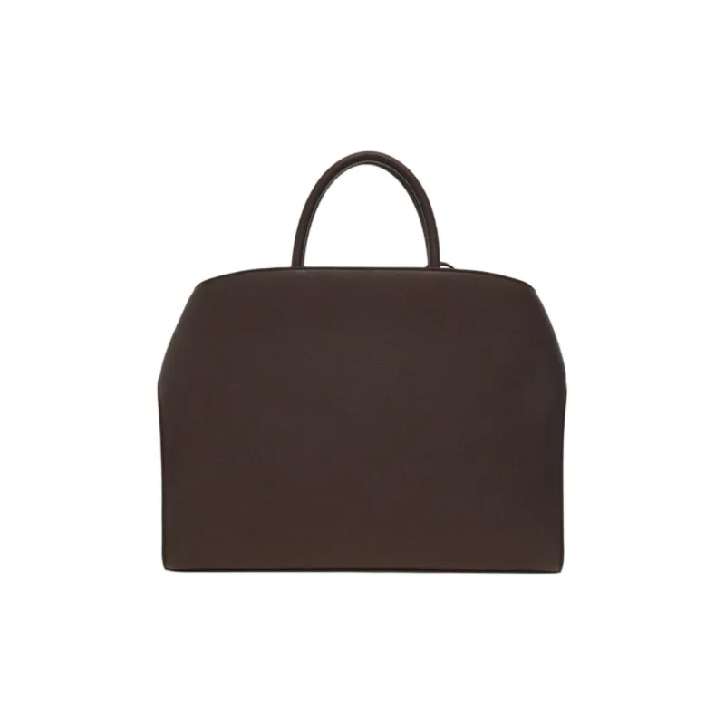 FERRAGAMO Hug Calfskin Portable Briefcases Men's Dark Brown-3