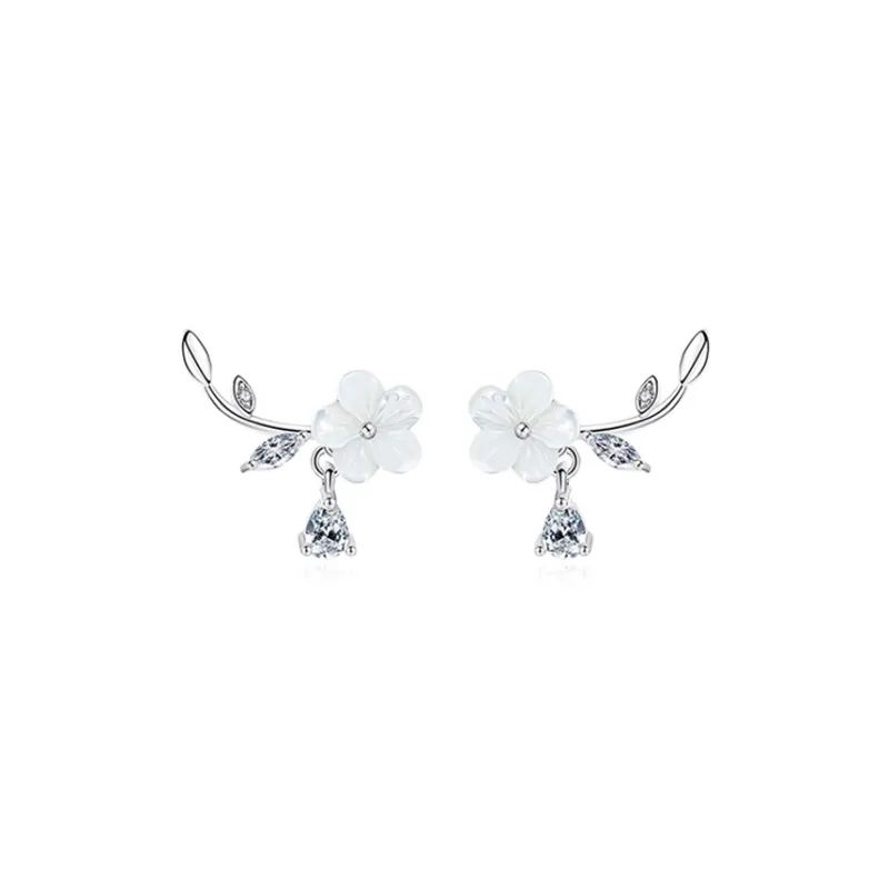 D.K.X S925 Silver Stud Earrings Women's-0